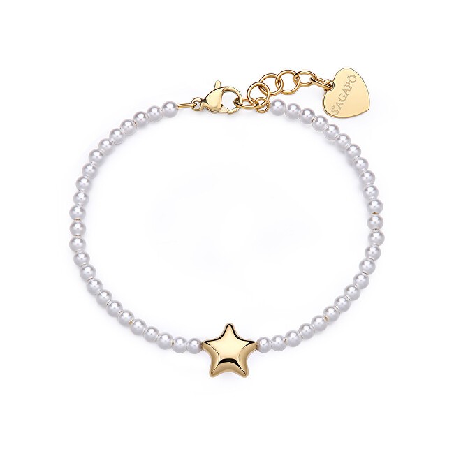 S'Agapõ Bracciale Stellar SSE46 placcato oro con perline donna