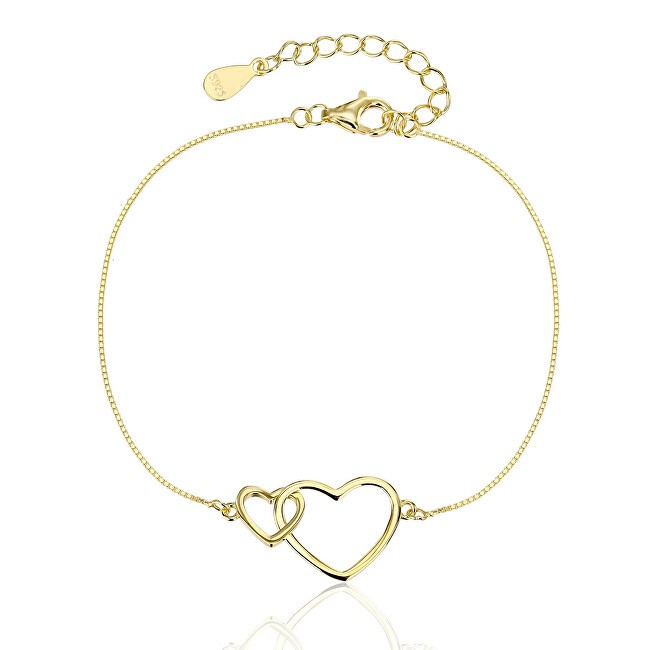 JVD Romantico bracciale placcato oro con cuori intrecciati SVLB0559XJ6GO18 donna