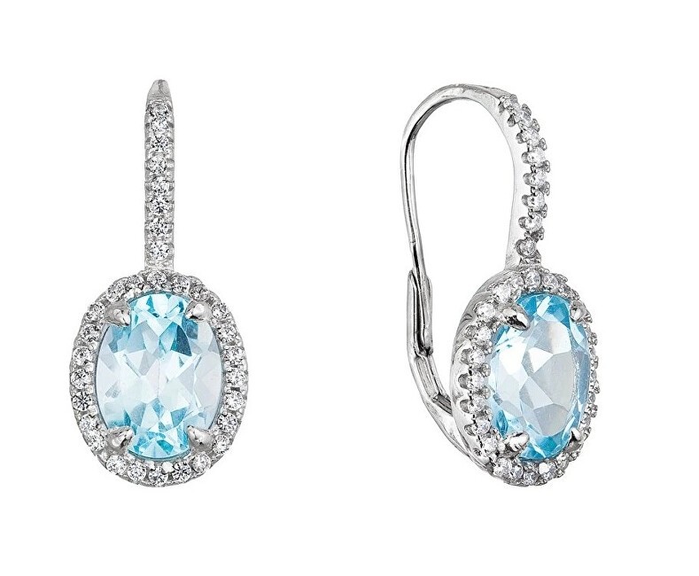 Evolution Group Lussuosi orecchini in argento con zirconi e topazio autentico 11492.3 donna