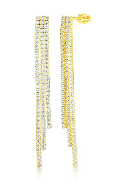 JVD Orecchini a catena placcati in oro con zirconi SVLE3184XH2GO00 donna