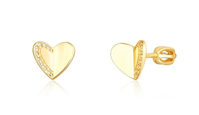 JVD Orecchini a cuore placcati in oro con zirconi SVLE1739XH2GOSR donna