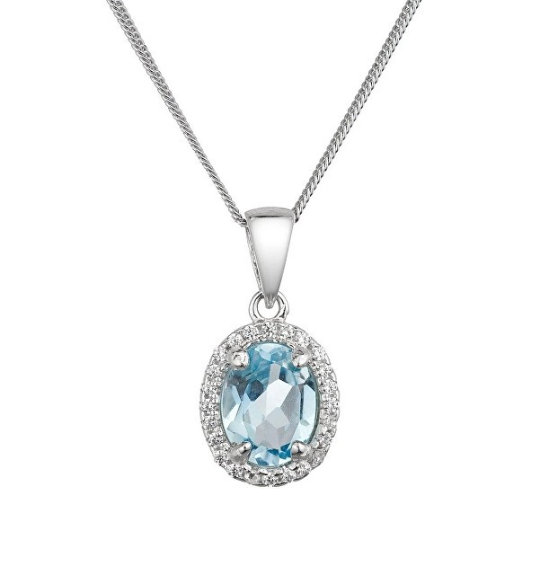 Evolution Group Collana scintillante in argento con topazi e zirconi autentici 12086.3 donna