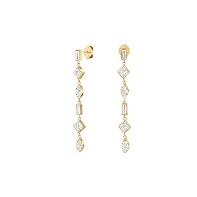 Rosefield Orecchini originali placcati in oro con cristalli trasparenti - Pendente JECPG-J1169 donna