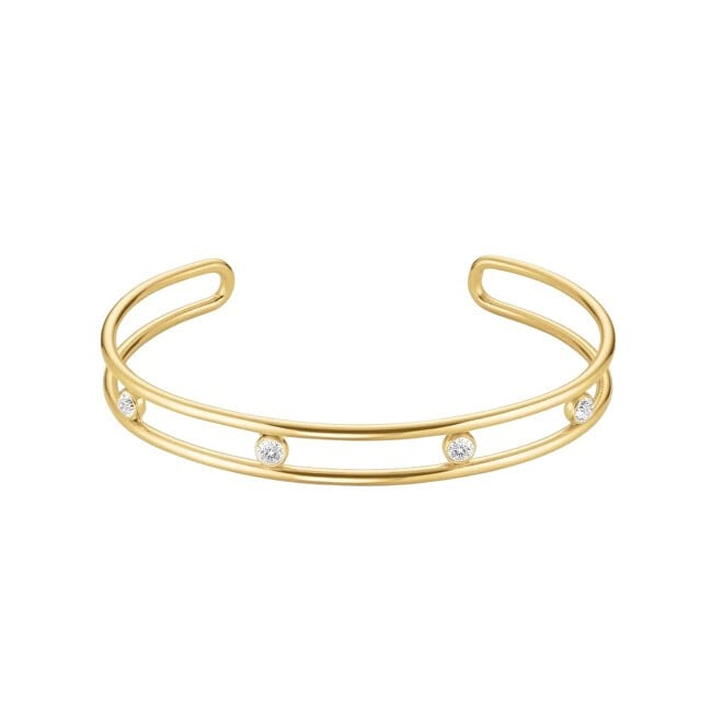 Rosefield Bracciale aperto in metallo massiccio con cristalli trasparenti JB4CG-J1174 donna