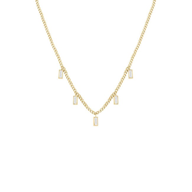 Rosefield Collana da donna placcata oro con cristalli rettangolari JNCDG-J1176 donna