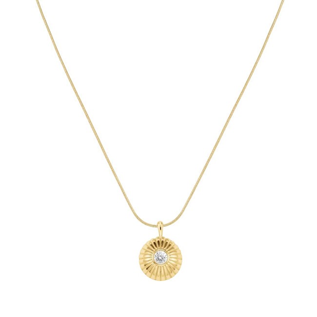 Rosefield Collana con pendente solitario placcato oro scintillante JNBCG-J1206 donna