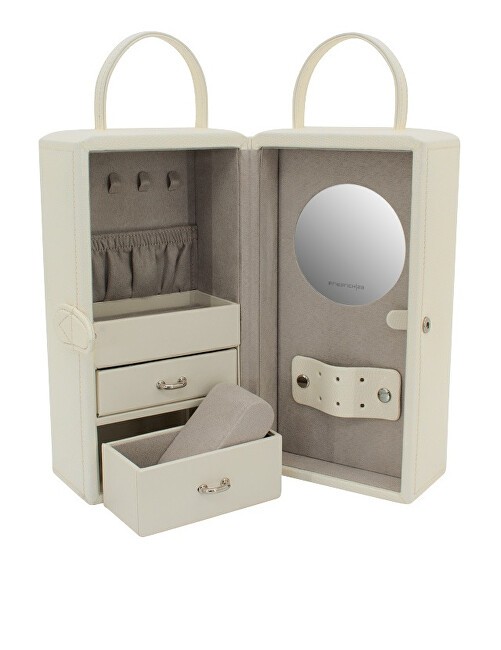 Friedrich Lederwaren Elegante cofanetto portagioie bianco Milano 20141-9 donna
