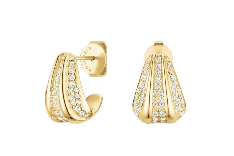 Rosefield Orecchini intramontabili placcati in oro con cristalli pavé JEPSG-J1228 donna