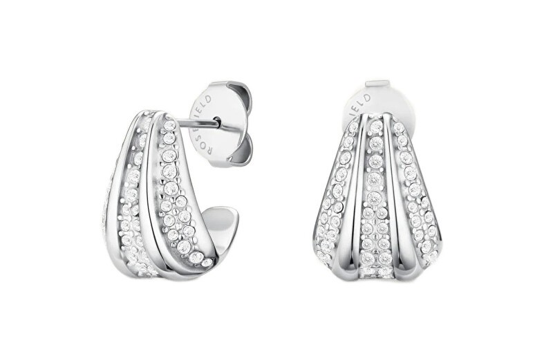 Rosefield Orecchini intramontabili in acciaio con pavé di cristalli JEPSS-J1229 donna