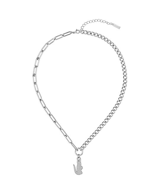 Lacoste Collana moderna da donna con zirconi trasparenti, modello coccodrillo 2040148 donna