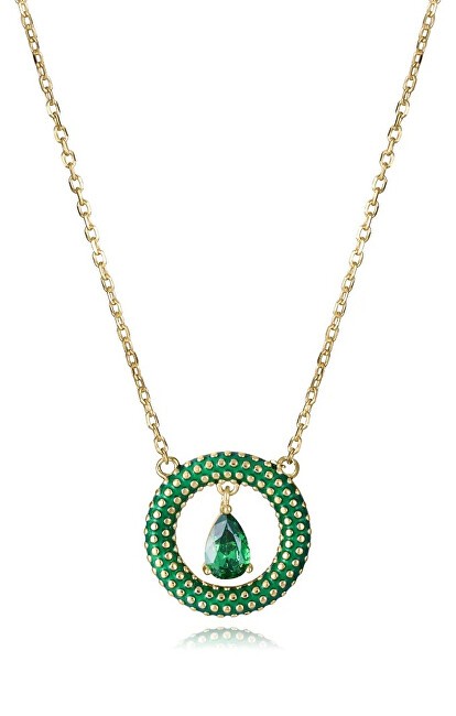 Viceroy Collana di lusso placcata in oro con zircone verde 15122C100-32 donna