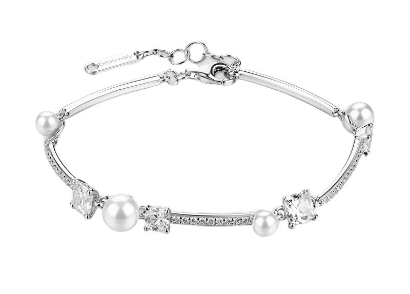 Brosway Bracciale in argento con zirconi cubici e perle Fancy Infinite White FIW173 donna