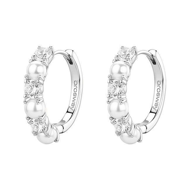 Brosway Anelli in argento con zirconi e perle artificiali Fancy Infinite White FIW176 donna