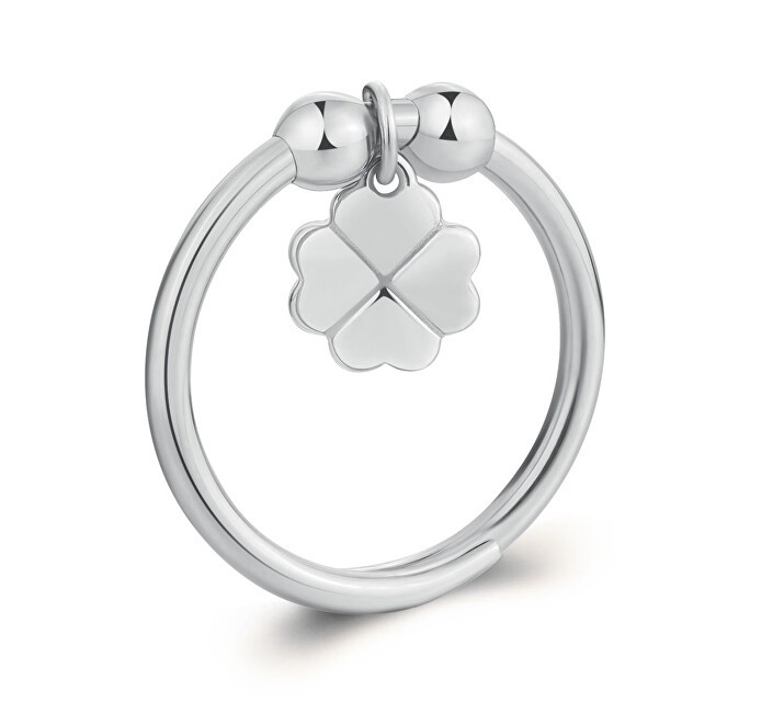 S'Agapõ Anello in acciaio regolabile Quadrifoglio Feelings SFE34 donna
