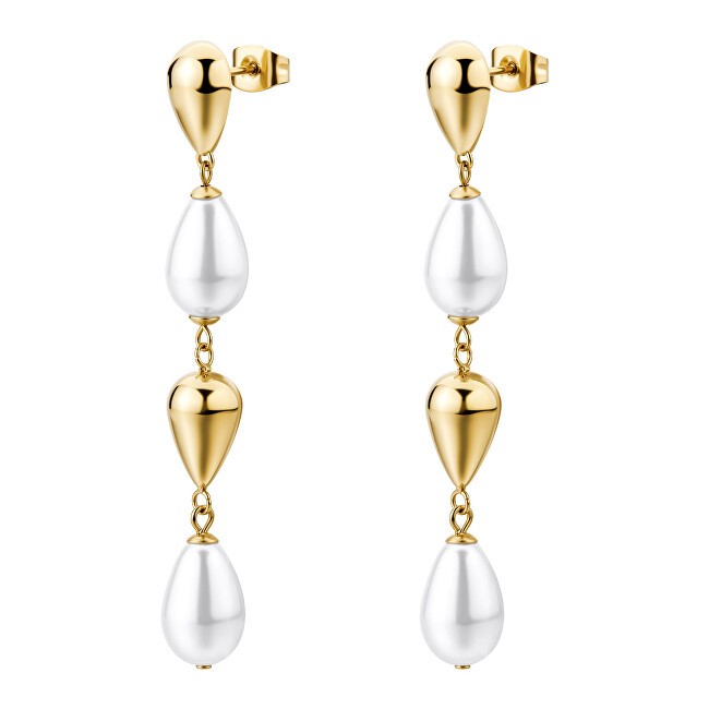 Brosway Orecchini lunghi originali con perle artificiali Perfect BPC77 donna