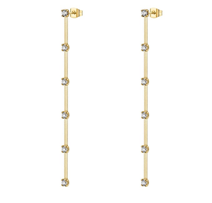 Brosway Orecchini lunghi placcati in oro con zirconi trasparenti Dreaming BIG26 donna