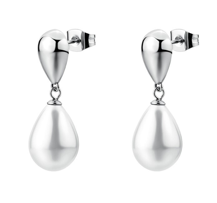 Brosway Orecchini pendenti in acciaio con perla sintetica Perfect BPC74 donna