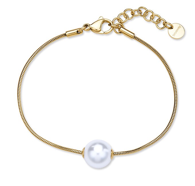 Brosway Affascinante bracciale placcato oro con perla sintetica Perfetto BPC53 donna