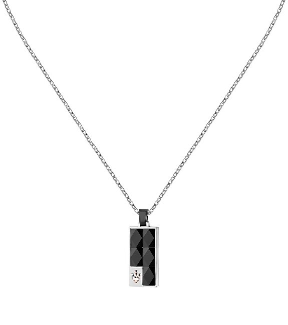 Maserati Collana da uomo in acciaio e ceramica, modello JM423ATZ27 uomo