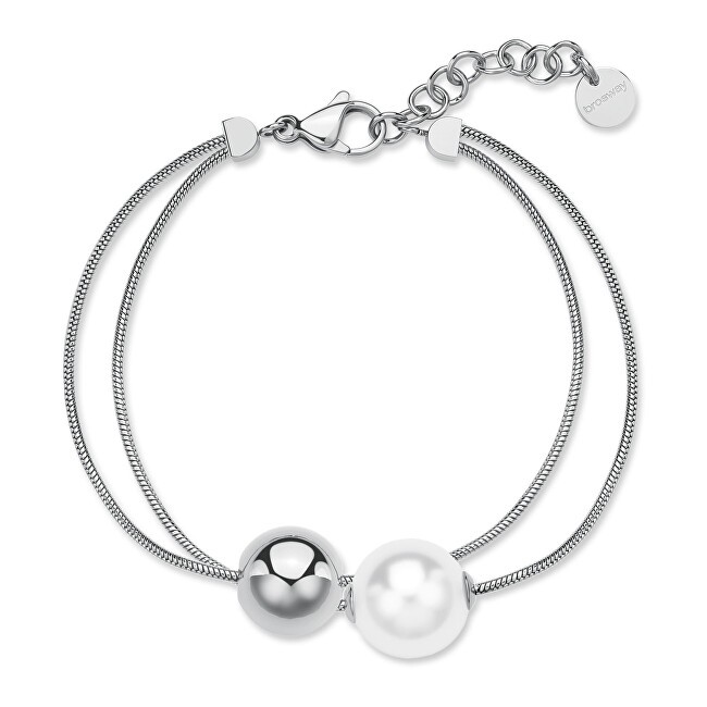 Brosway Bracciale doppio in acciaio con perla sintetica Perfect BPC54 donna