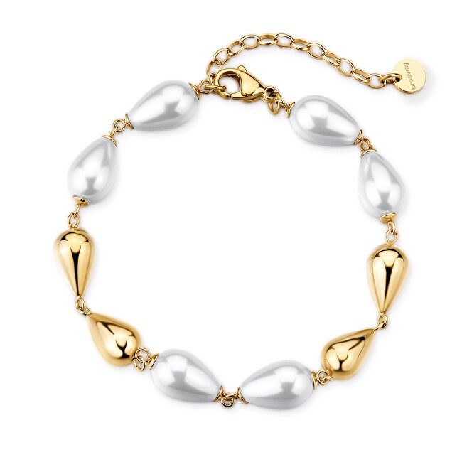 Brosway Affascinante bracciale placcato oro con perle sintetiche Perfetto BPC73 donna