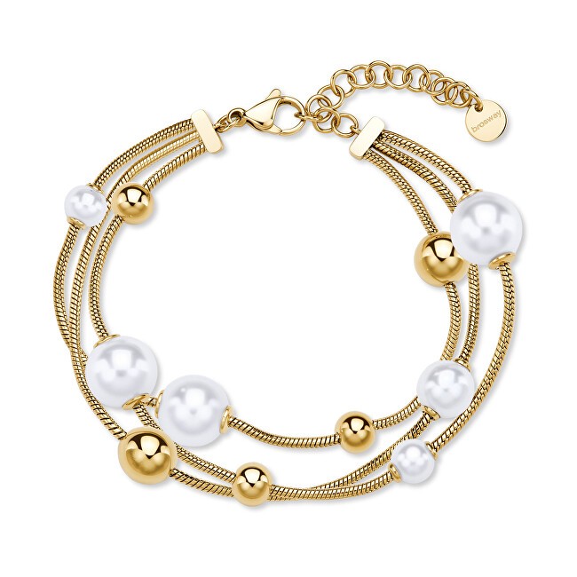 Brosway Bracciale triplo placcato oro con perle Perfetto BPC59 donna