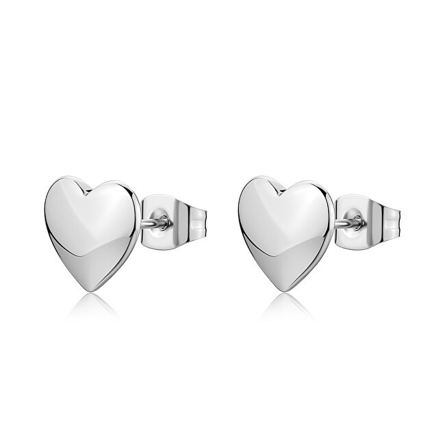 S'Agapõ Orecchini di lusso in acciaio a forma di cuore CLICCA SCK299 donna