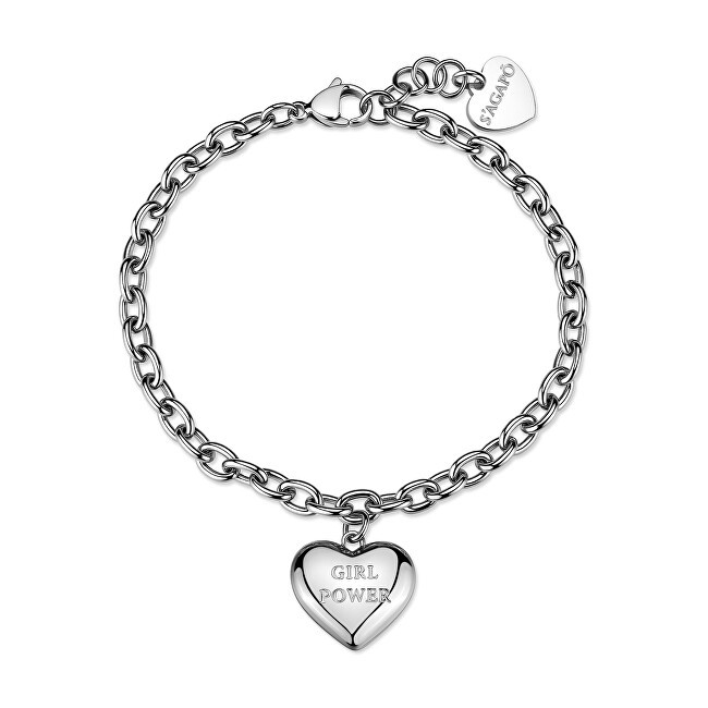 S'Agapõ Bracciale in acciaio con la scritta Girl power Be My Always SBM98 donna