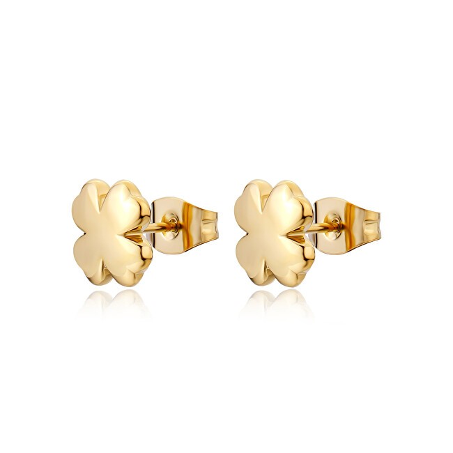 S'Agapõ Orecchini placcati in oro con quadrifogli CLICCA SCK296 donna