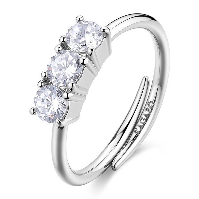 S'Agapõ Anello in acciaio con zirconi cubici Dazzly SDZ155 donna