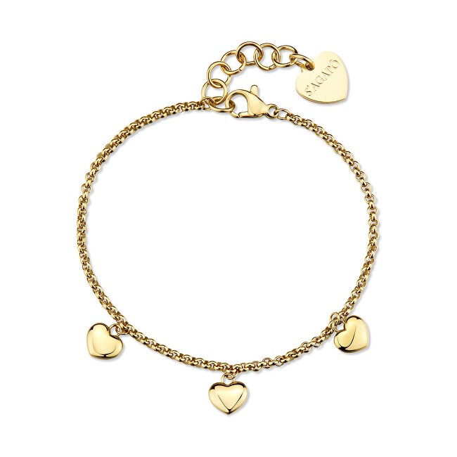 S'Agapõ Bracciale romantico placcato oro con cuori Aurora SAR65 donna