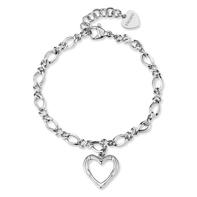 S'Agapõ Bracciale in acciaio abbinato con cuore Emotion SMO11 donna