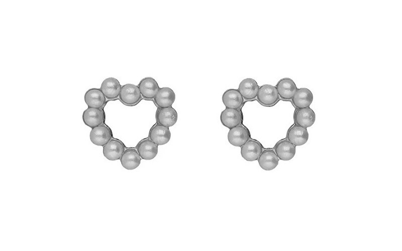 Victoria Cruz Orecchini a forma di cuore in argento con perle Sera A5574-00HT donna