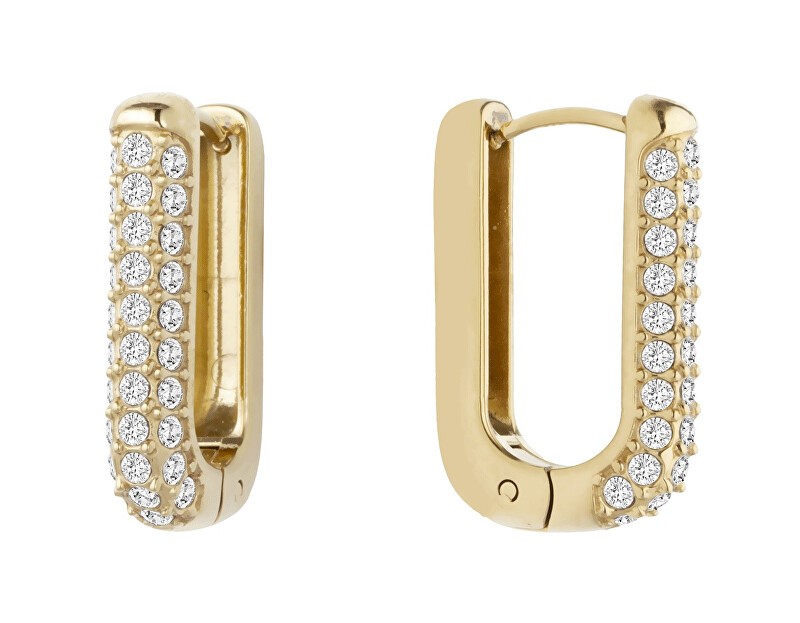Liu Jo Eleganti orecchini ovali placcati in oro con cristalli LJ3005 donna