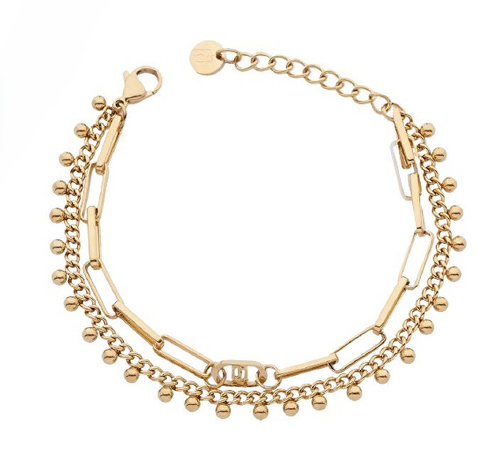 Liu Jo Bracciale doppio alla moda in acciaio placcato oro LJ3004 donna