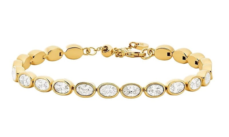Michael Kors Bracciale placcato oro con lunetta in zirconi cubici MKJ8470710 donna