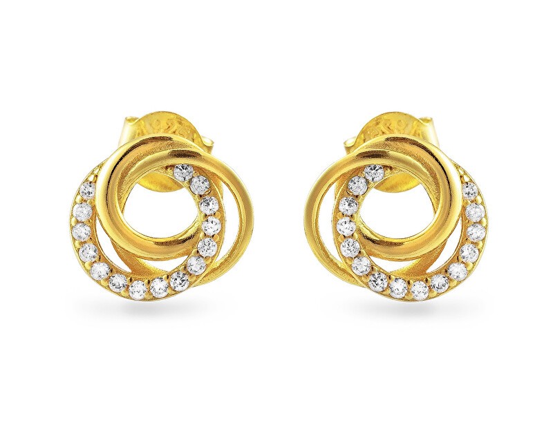 AGAIN Jewelry Orecchini placcati in oro con zirconi cubici AJNS0069 donna