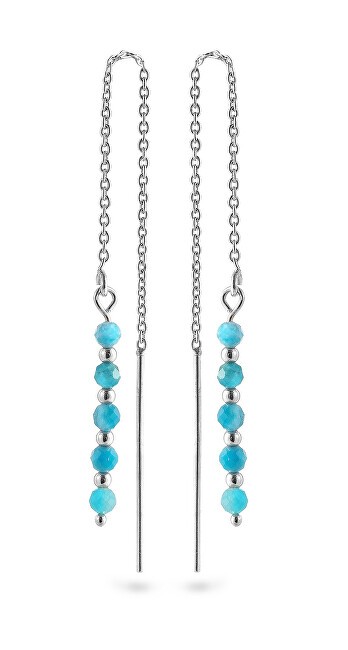 AGAIN Jewelry Orecchini a catena in argento con apatite AJKNS001 donna