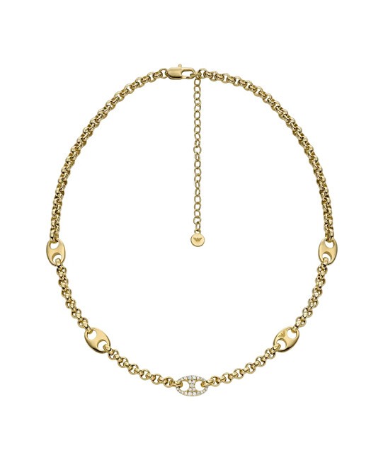 Emporio Armani Elegante collana placcata in oro con zirconi EGS3269710 donna