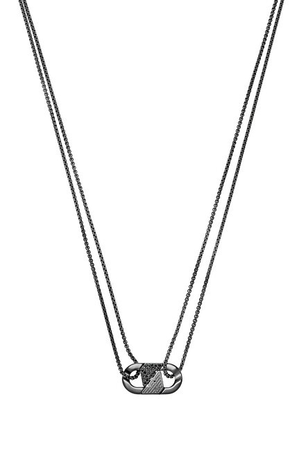 Emporio Armani Collana da uomo nera con cristalli EGS3172001 uomo