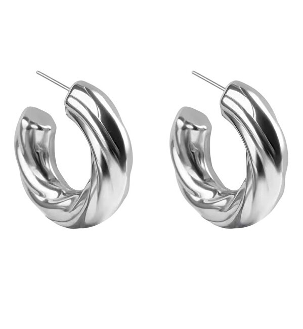 Marc Malone Orecchini a cerchio in acciaio Celeste Silver MCE250192S donna
