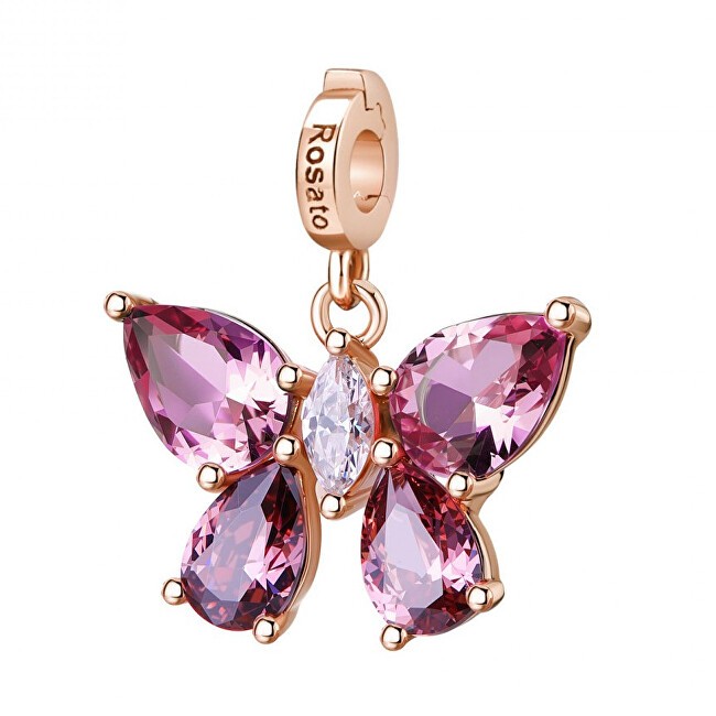 Rosato Splendido ciondolo a forma di farfalla placcato oro RZLE089 donna