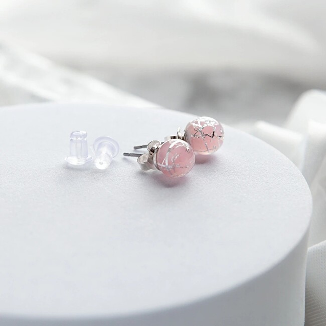 Lampglas Orecchini rosa nude tenue in argento sterling ENM5/AG/RHO-PU donna