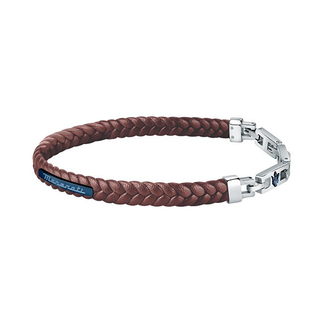 Maserati Bracciale in pelle riciclata marrone JM222AVE03 uomo