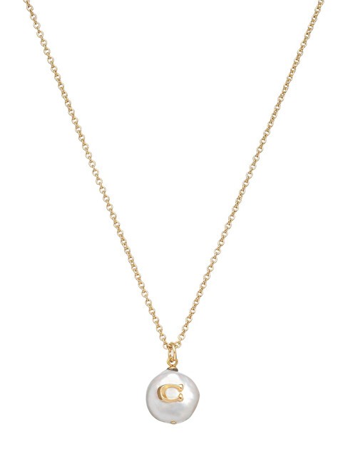 Coach Elegante collana placcata oro con perla 37440611GLD107 donna