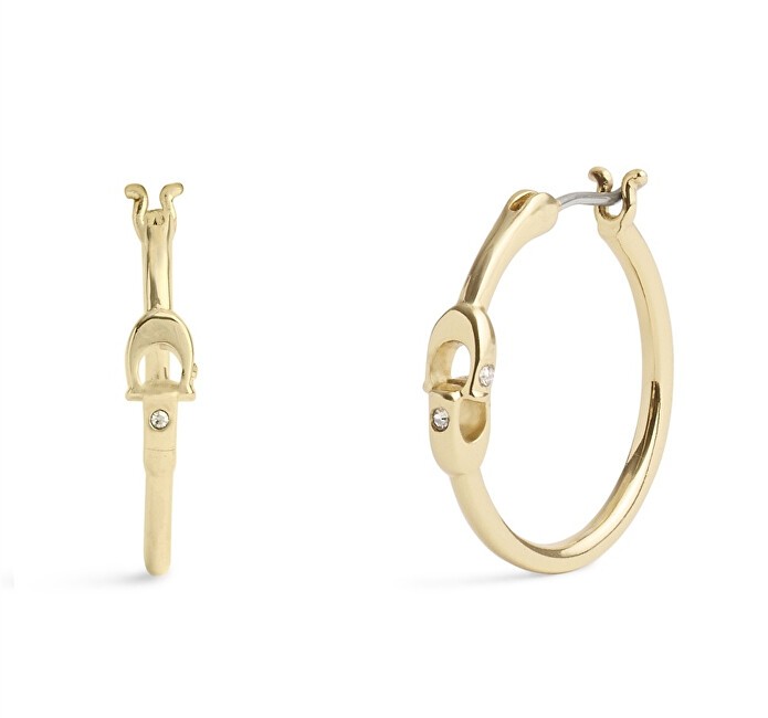 Coach Orecchini a cerchio in ottone placcato oro 37408160GLD710 donna