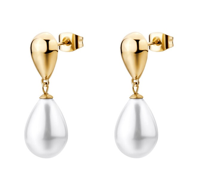 Brosway Orecchini pendenti placcati oro con perla sintetica Perfect BPC75 donna