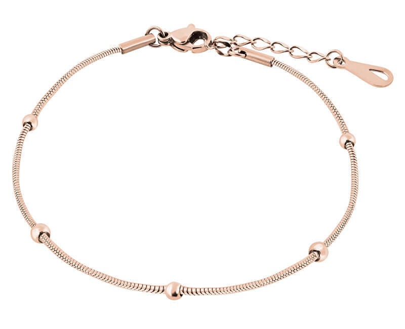 Troli Cavigliera placcata in oro rosa con sfere Hadek donna