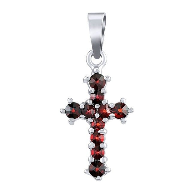 Silvego Ciondolo in argento a forma di croce di Ofelia con granati naturali SILVEGOB180038P donna