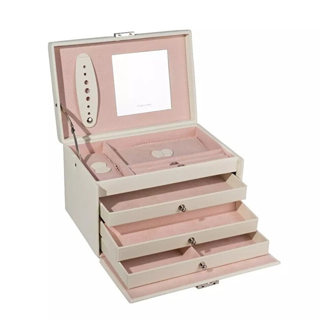 Friedrich Lederwaren Elegante cofanetto portagioie color crema Classico Rosé 23238-13 donna